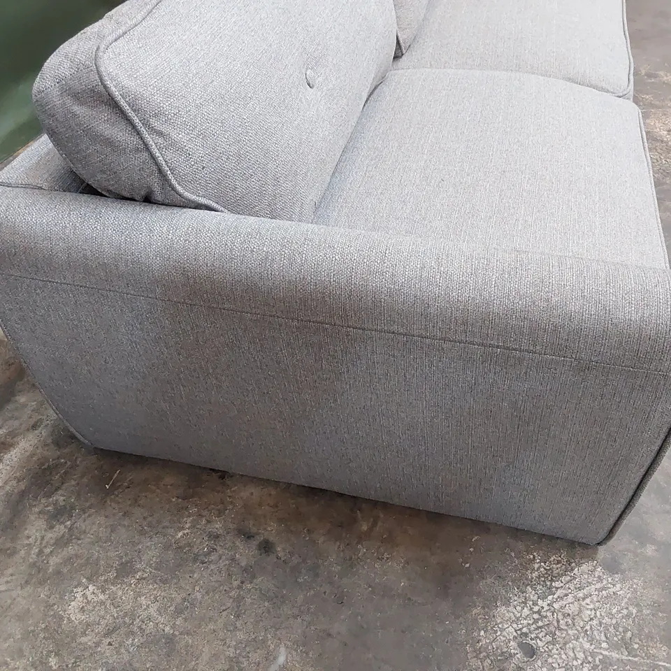 DESIGNER THREE SEATER SOFA GREY FABRIC 