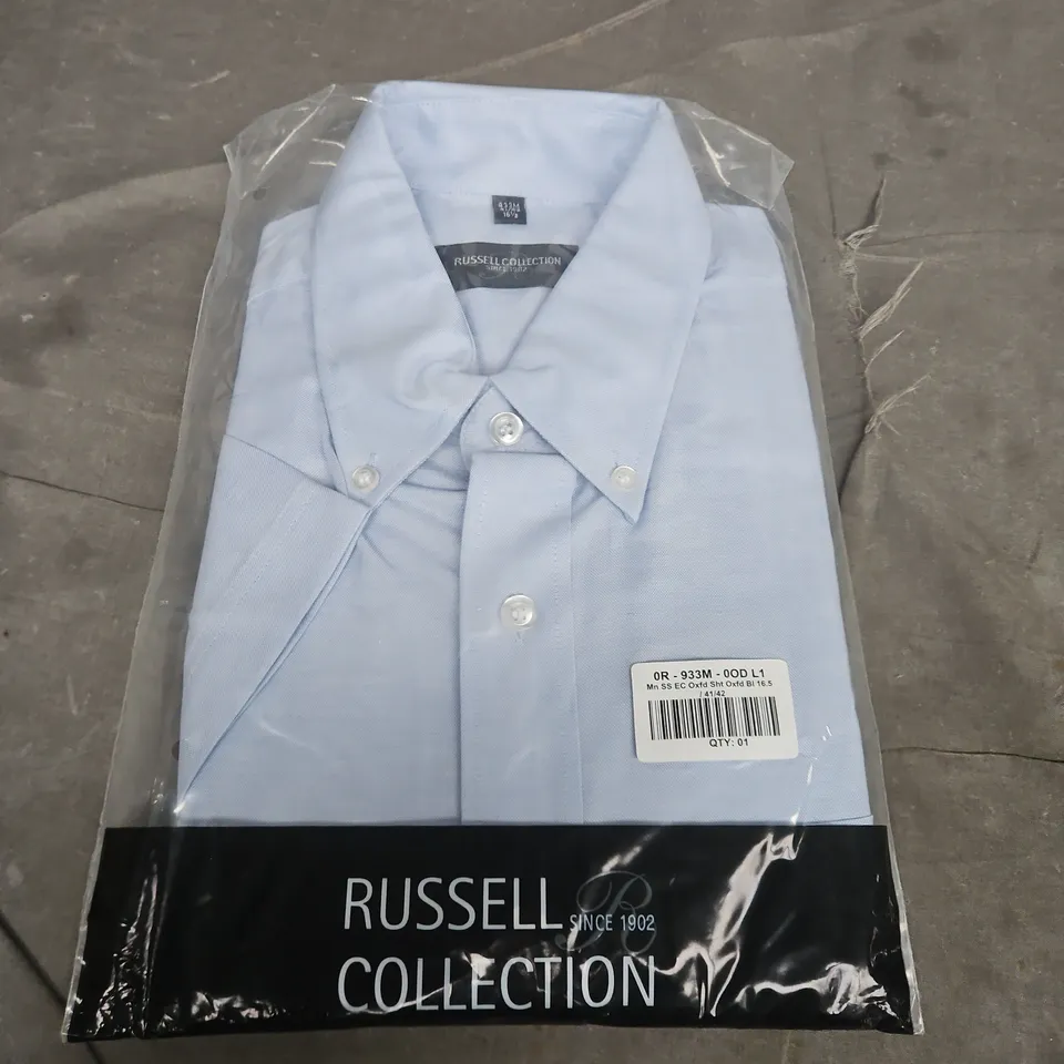 RUSSELL COLLECTION MEN'S LIGHT BLUE DRESS SHIRT – COLLAR 16.5 (EU 41/42)