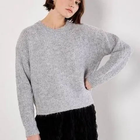APRICOT BOW BACK LUREX FUZZY JUMPER - XS