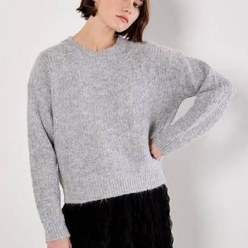 APRICOT BOW BACK LUREX FUZZY JUMPER - XS