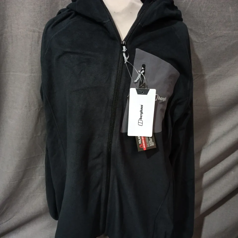 BERGHAUS TATHWELL HOODED FLEECE JACKET – BLACK – MEN'S XL