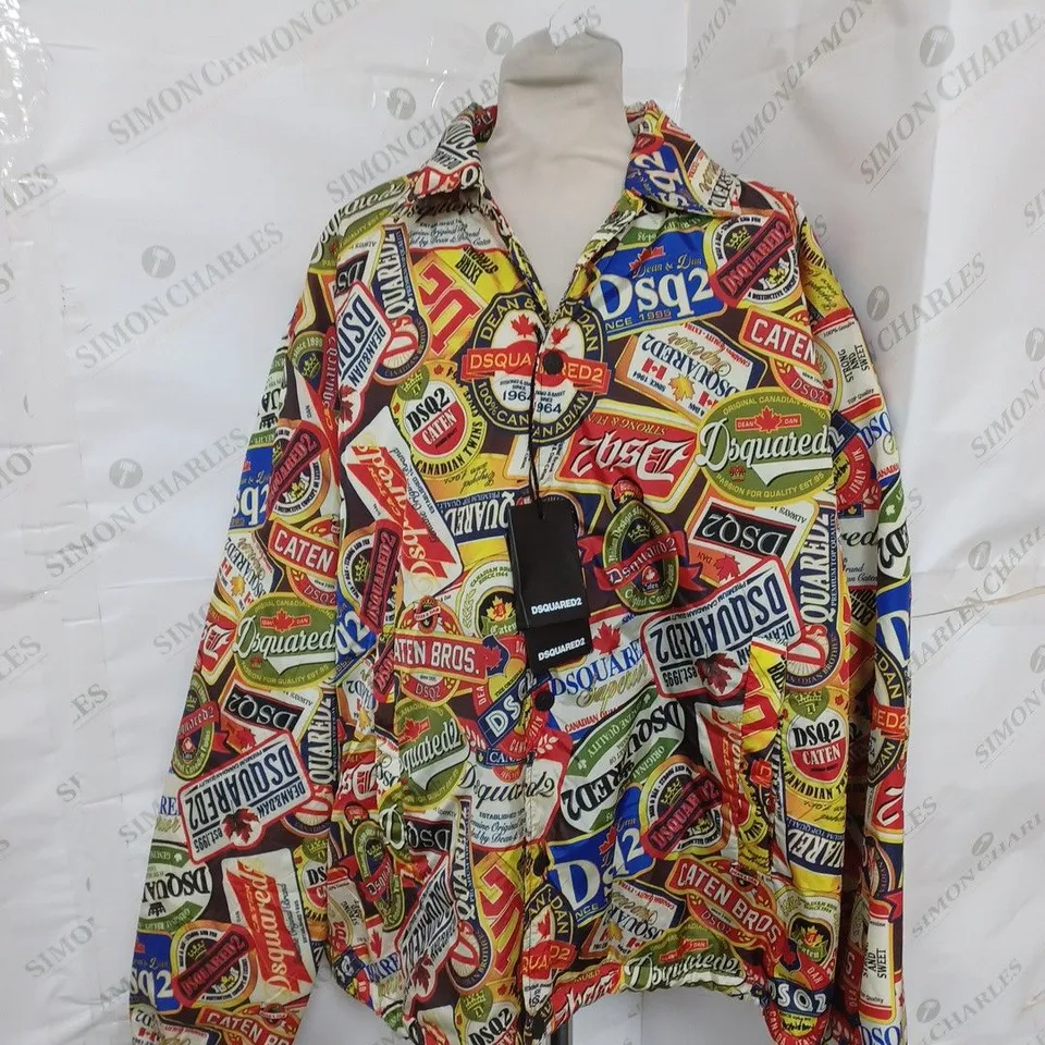DSQUARED2 BEER PRINT JACKET IN MULTI COLOUR SIZE XL