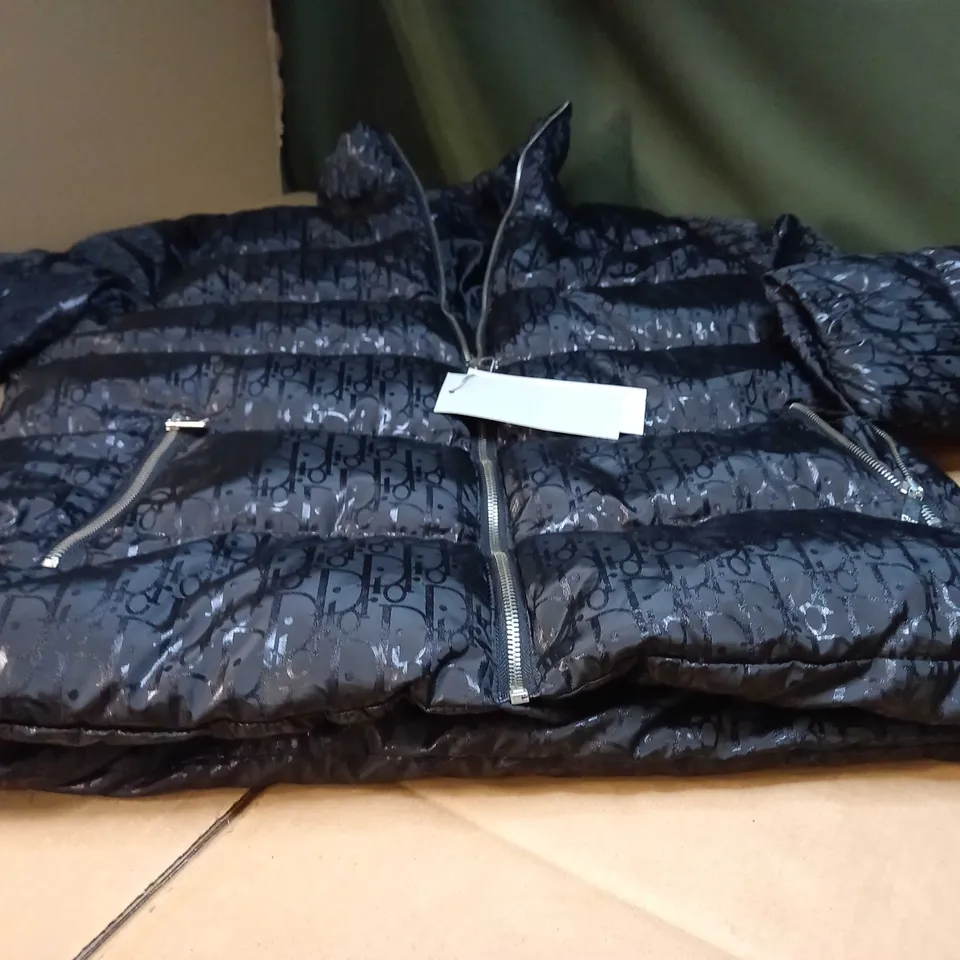DIOR BLACK/LOGO PUFFER JACKET - LARGE
