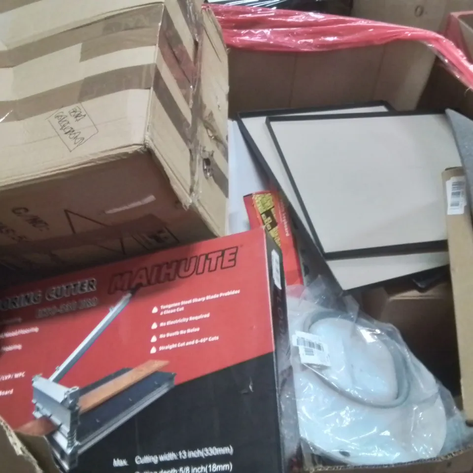 PALLET OF ASSORTED HOUSEHOLD GOODS AND PRODUCTS TO INCLUDE;FLO9R CUTTER,VIDEO TELEPROMPTER,ENERGIZER INFUSER