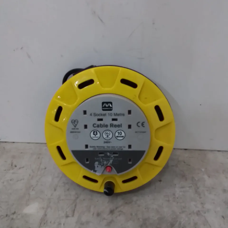 MASTERPLUG CABLE REEL 4 SOCKET 10 METRE 