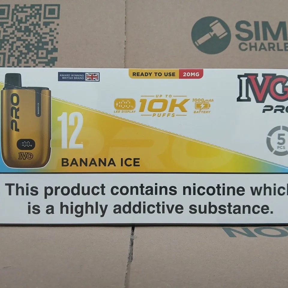 SEALED IVG PRO 12 BANANA ICE VAPES (5PCS)
