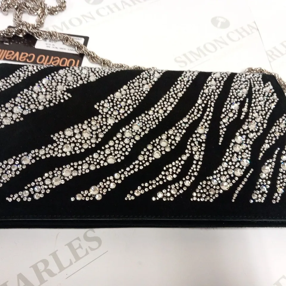 ROBERTO CAVALLI DIAMANTE ZEBRA PRINT BAG