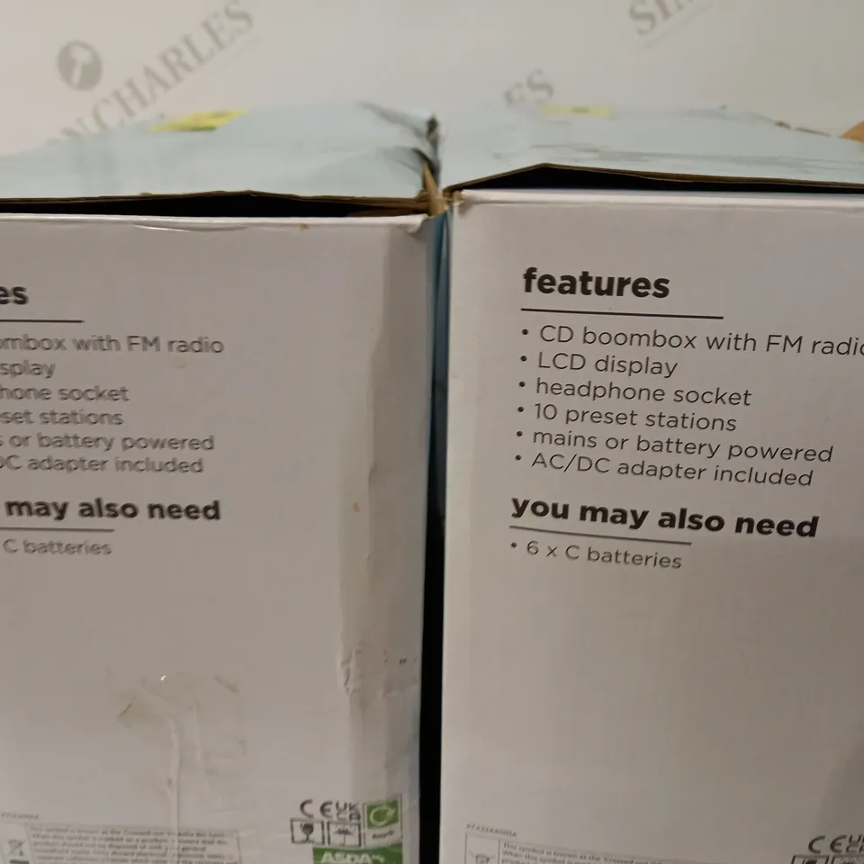 LOT OF 2 CD BOOMBOX SYSTEMS