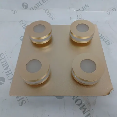 BOXED DE MARKT STOTFIELD 4-LIGHT LED FLUSH MOUNT ROSE GOLD