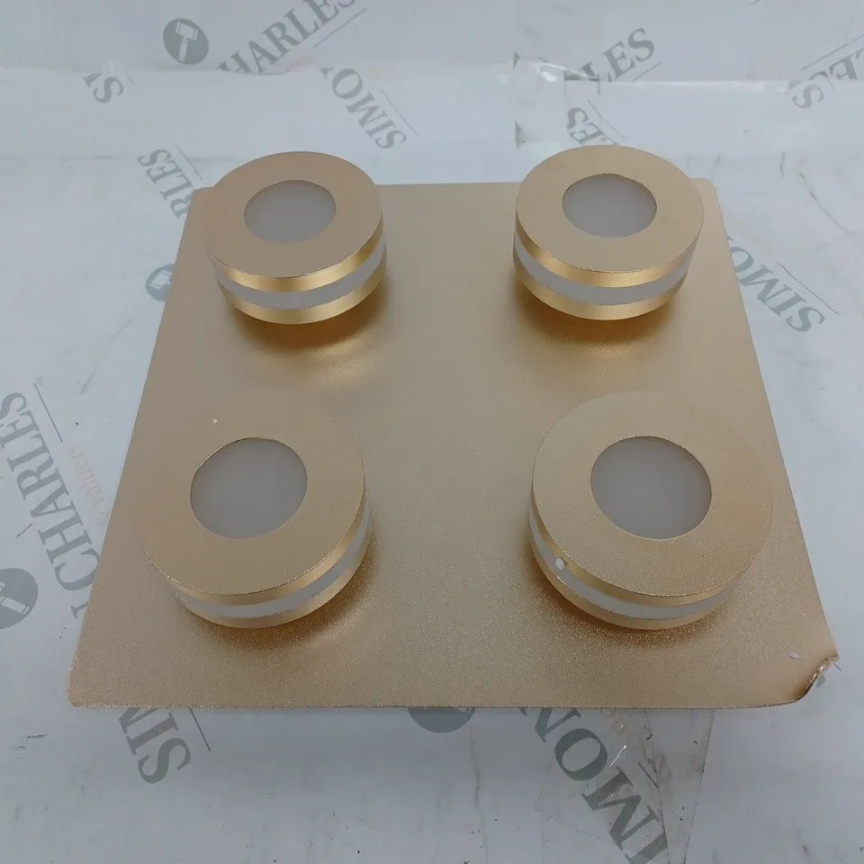 BOXED DE MARKT STOTFIELD 4-LIGHT LED FLUSH MOUNT ROSE GOLD