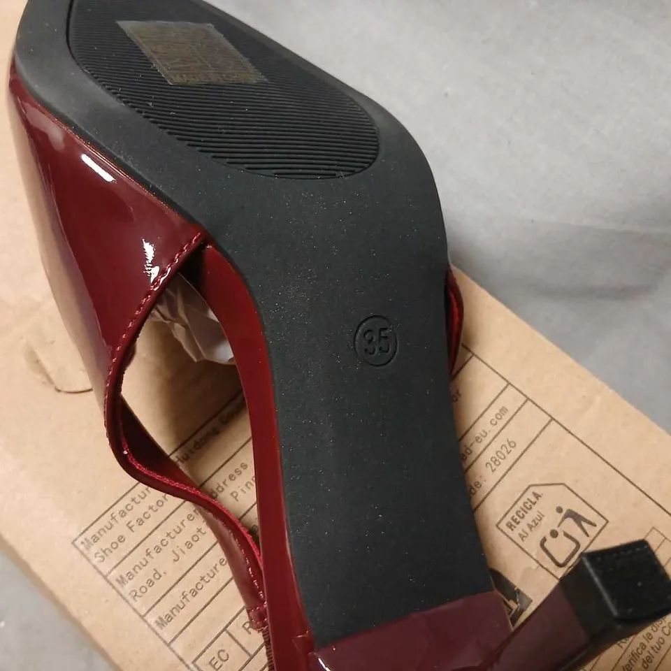 RED PATENT SLINGBACK HIGH-HEEL SHOE – UK 3 (EU 35)