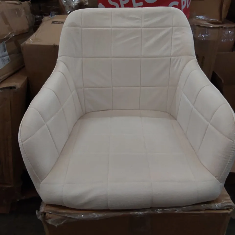 BOXED SET OF 2 CLIPOP CLARA CREAM VELVET CHAIRS (1 BOX)