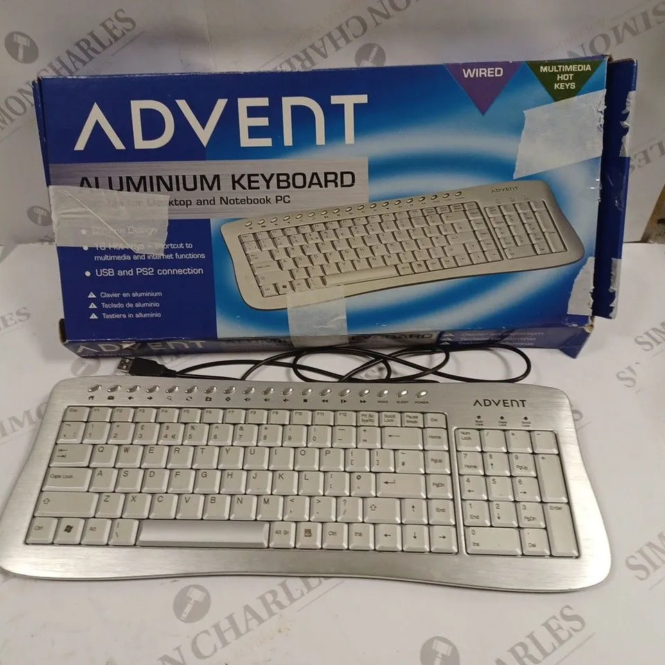 BOXED ADVENT WIRED ALUMINIUM KEYBOARD 
