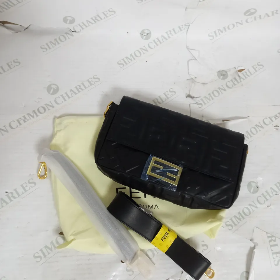 FENDI FAUX LEATHER HANDBAG IN BLACK ONE SIZE