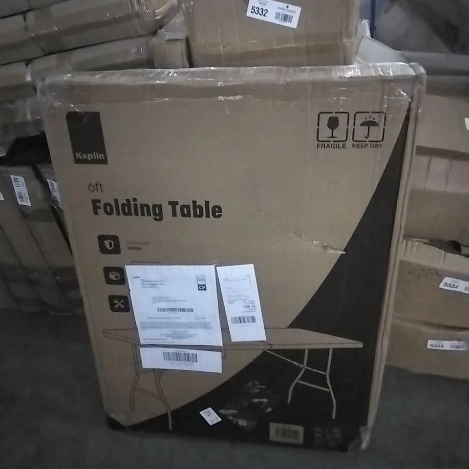 BOXED KEPLIN 6FT FOLDING TABLE - WHITE 