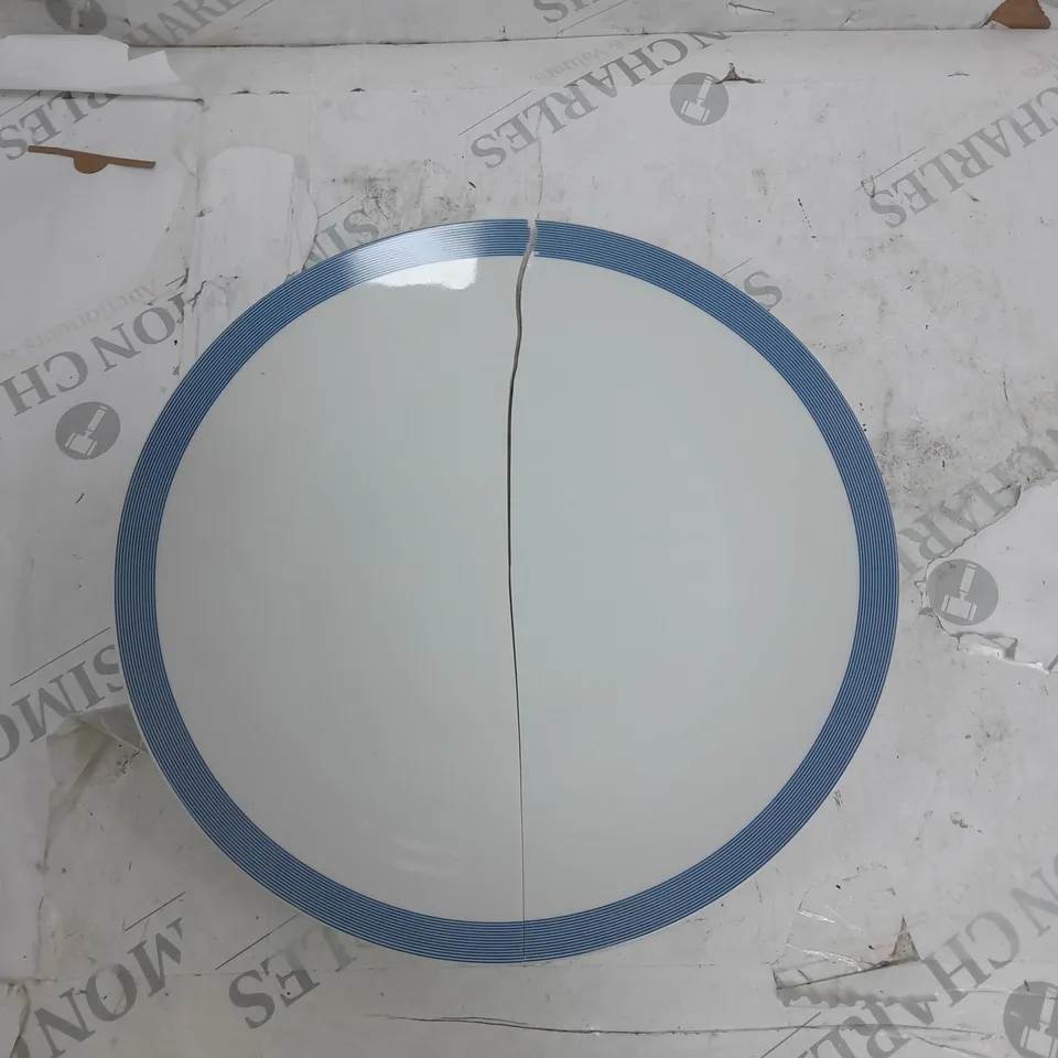 BOXED GEORGE HOME PORCELAIN BLUE STRIPE 12 PIECE DINNER SET