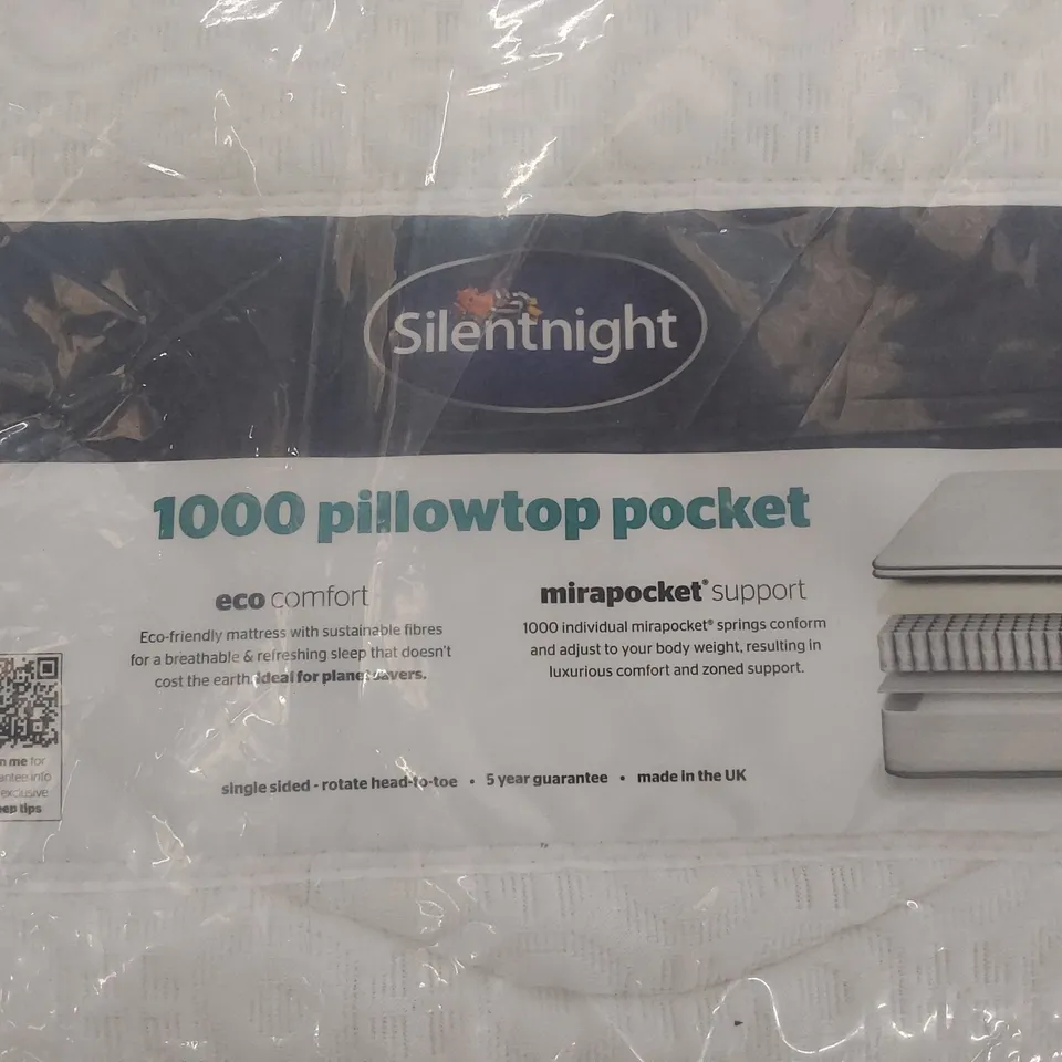 BAGGED SILENTNIGHT 1000 PILLOWTOP POCKET 4'6" DOUBLE MATTRESS