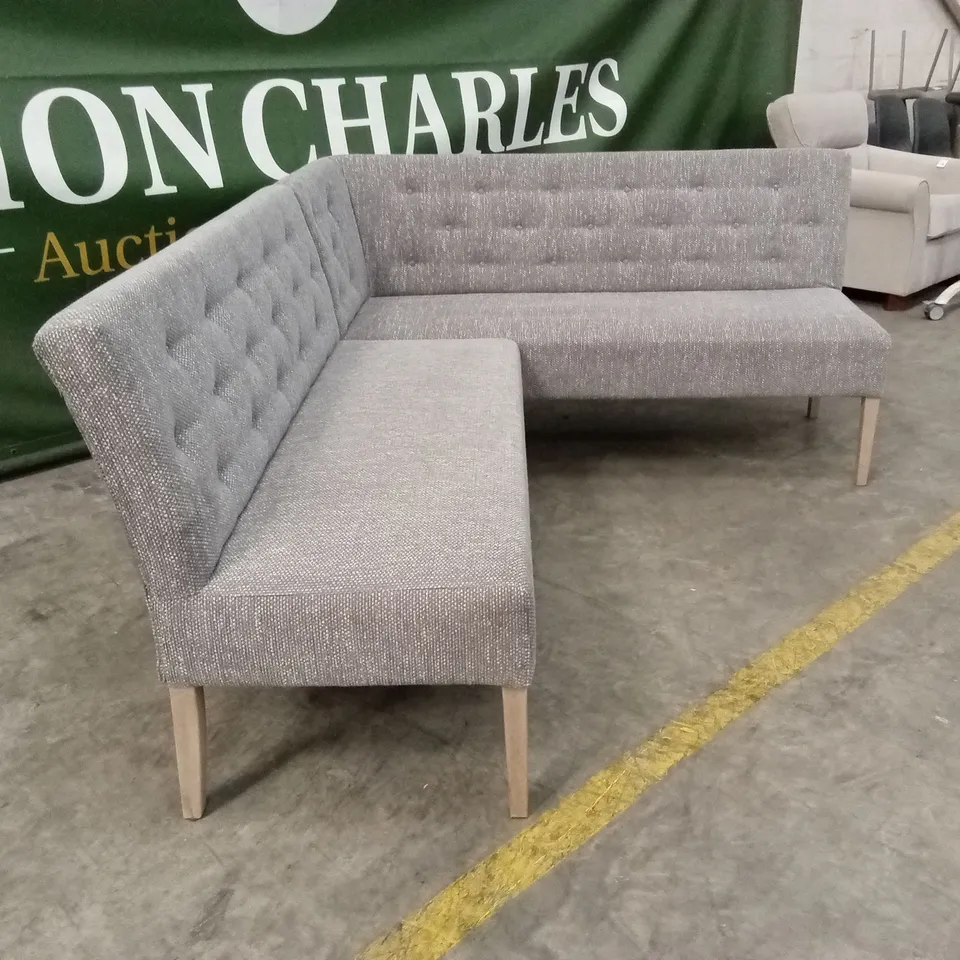 QUALITY DESIGNER FABRIC UPHOLSTERED CORNER DINING BENCH