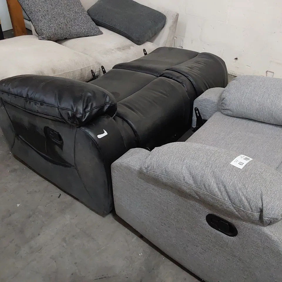 TWO ASSORTED SOFA BASES & CHAIR BASE (NO BACKS)