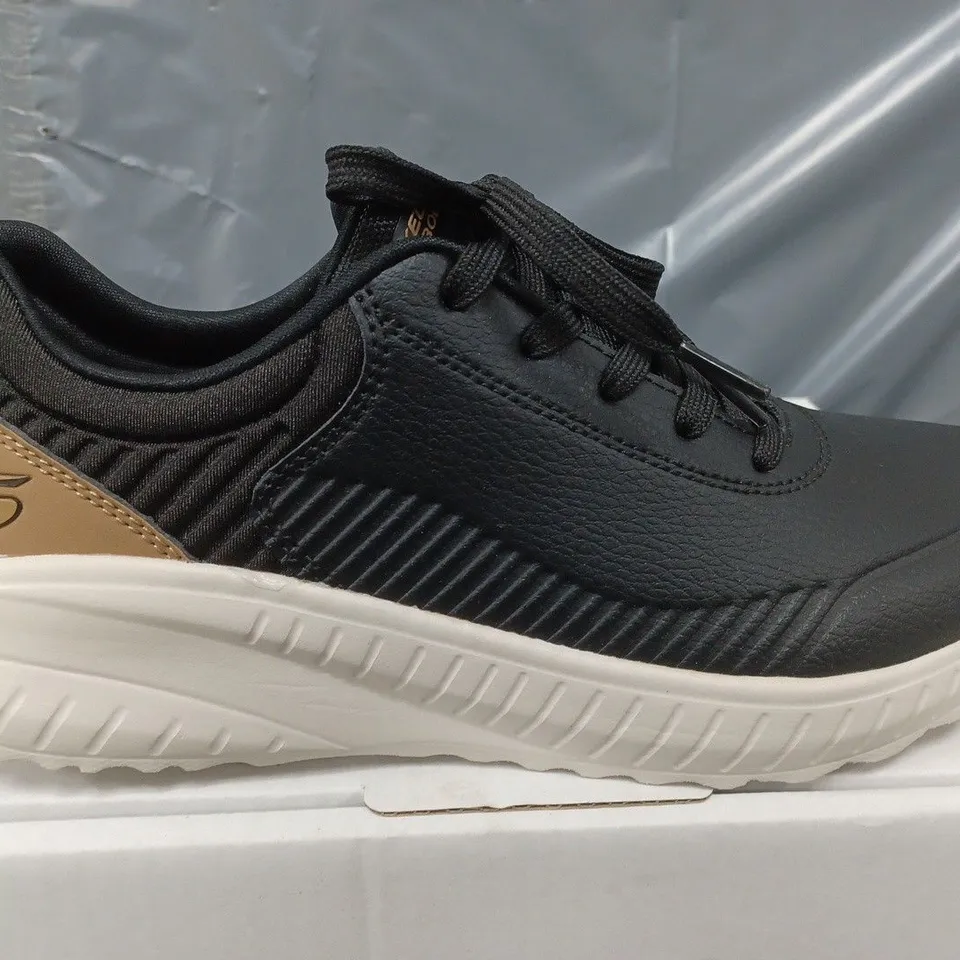 SKECHERS BOBS CHAOS TRAINERS IN BLACK - SIZE 5