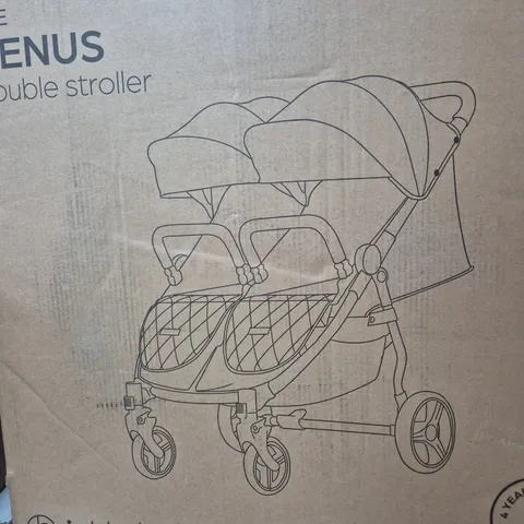 BOXED VENUS MAX DOUBLE STROLLER IN BLACK 