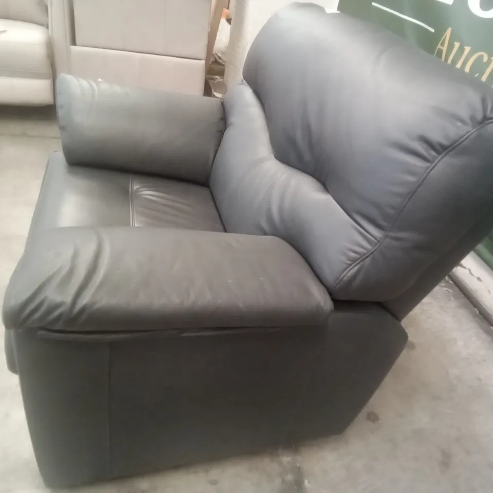 DESIGNER G PLAN MADE STRATFORD MANUAL RECLINER CHAIR - CAMBRIDGE PETROL BLUE LEATHER 