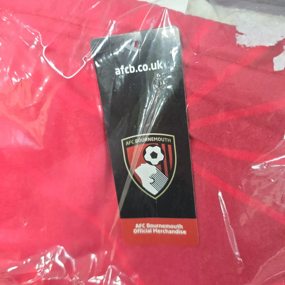 BAGGED AFC BOURNEMOUTH OFFICIAL MERCHANDISE SHERPA PLUSH THROW – RED