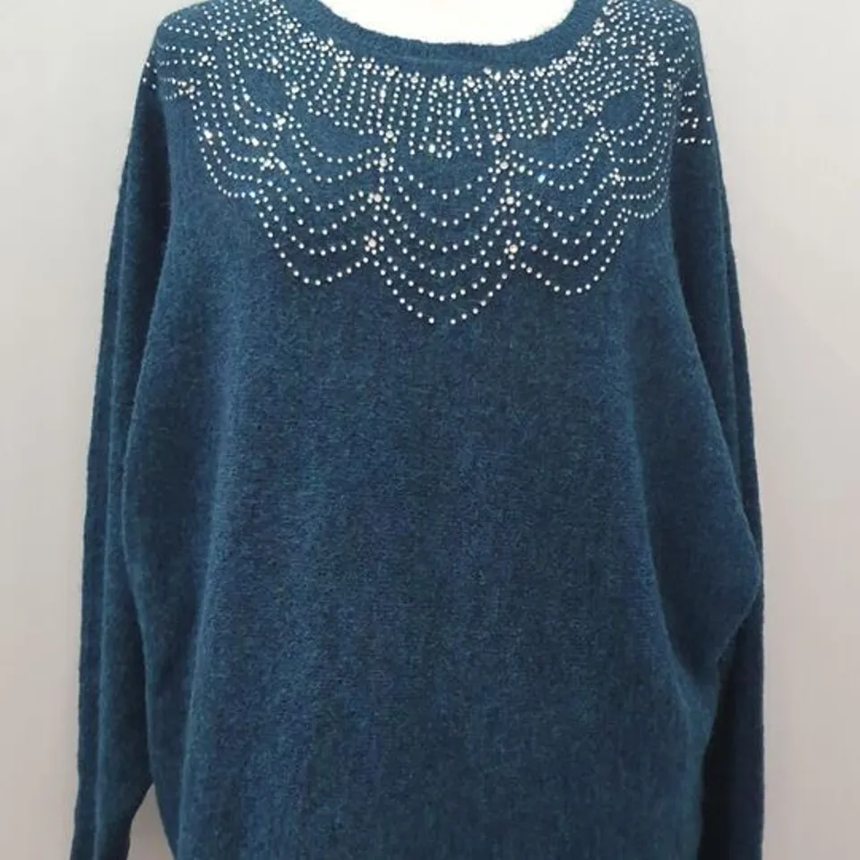 MONSOON EVIE JUMPER IN TEAL SIZE MEDIUM