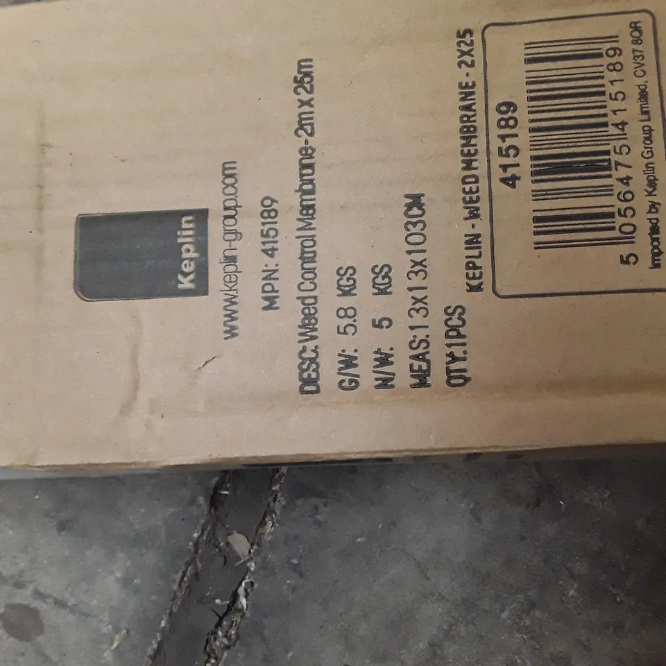 BOXED KEPLIN WEED CONTROL MEMBRANE 2M X 25M