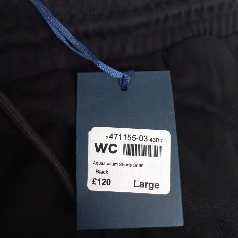 AQUASCUTUM LONDON SHORTS – BLACK, LARGE (SN99)