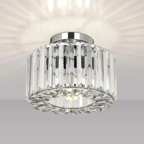 BOXED MODERN CRYSTAL CEILING LAMP - CHROME