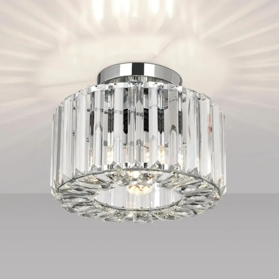 BOXED MODERN CRYSTAL CEILING LAMP - CHROME