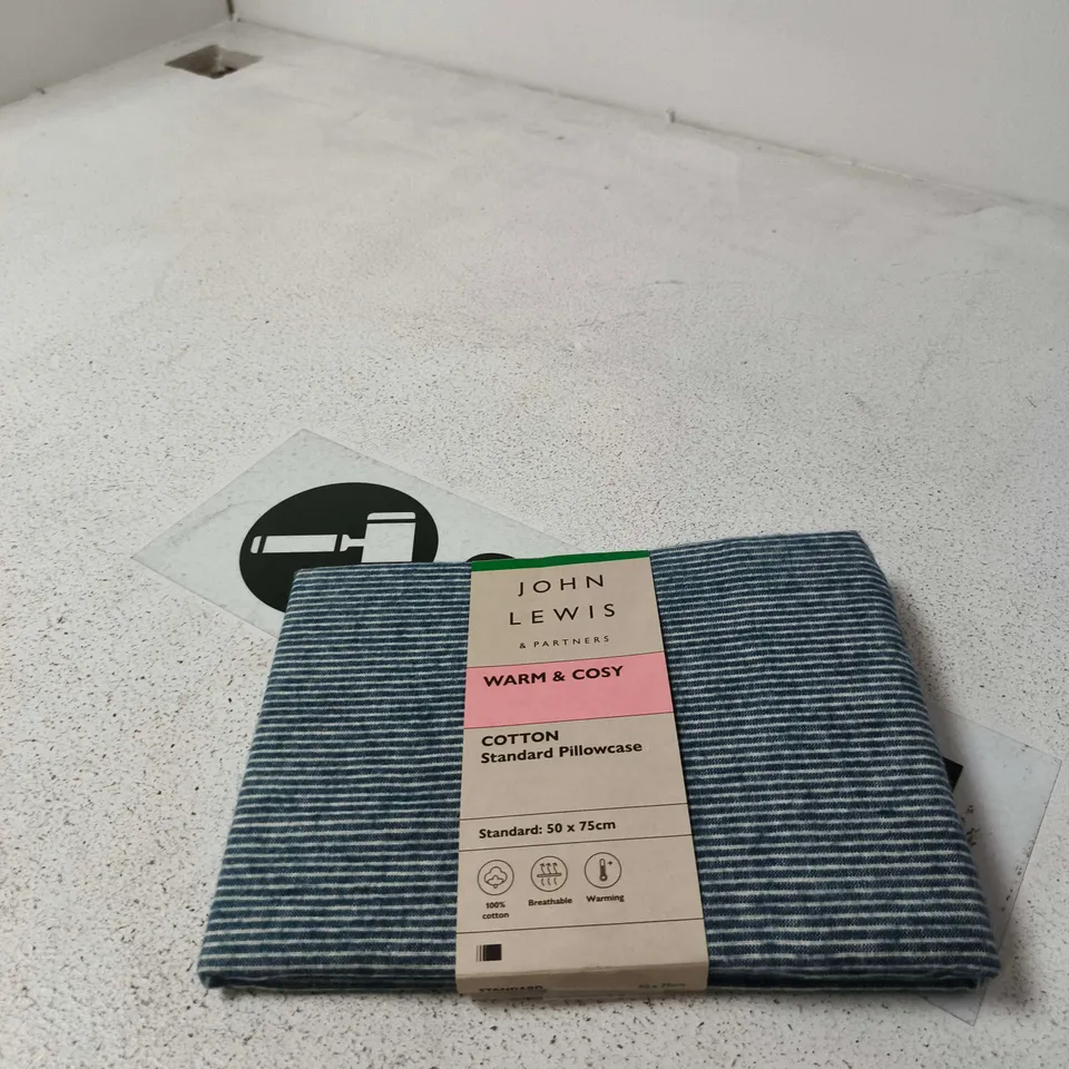 APPROXIMATELY 12 ASSORTED HOUSEHOLD ITEMS INCLUDING LONG HANDLED BRUSH AND COMB SET AND JOHN LEWIS PILLOW CASE
