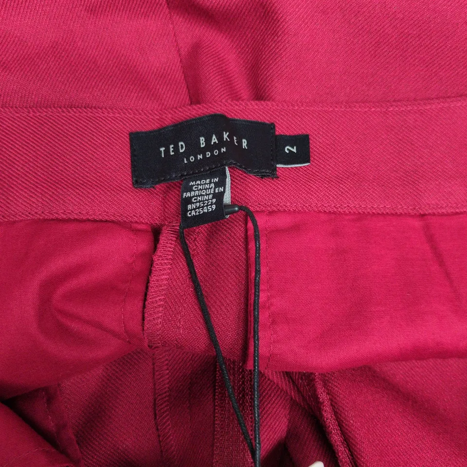 TED BAKER LONDON RED WOMEN'S TAILORED TROUSERS – UK SIZE 2