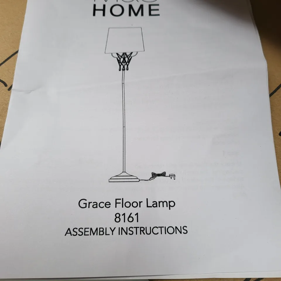 M&S DAR GRACE IVORY SATIN SHADE SILVER FLOOR LAMP 