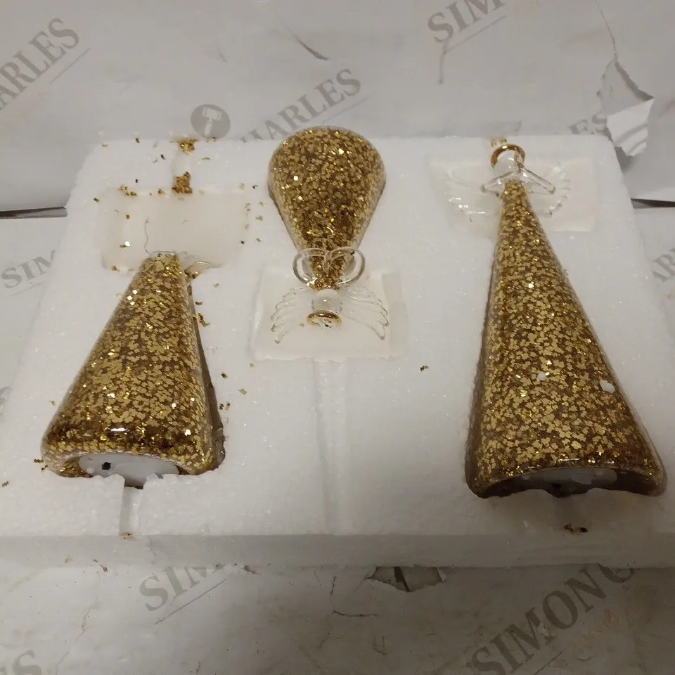 HOME REFLECTIONS SET OF PRE-LIT GLITTER ANGELS