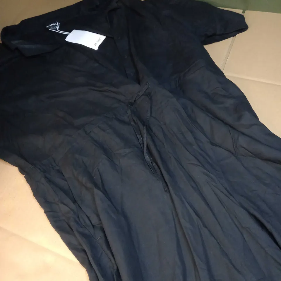 MONKL BLACK WIDE LEGGED LIGHTWEIGHT JUMPSUIT - LARGE