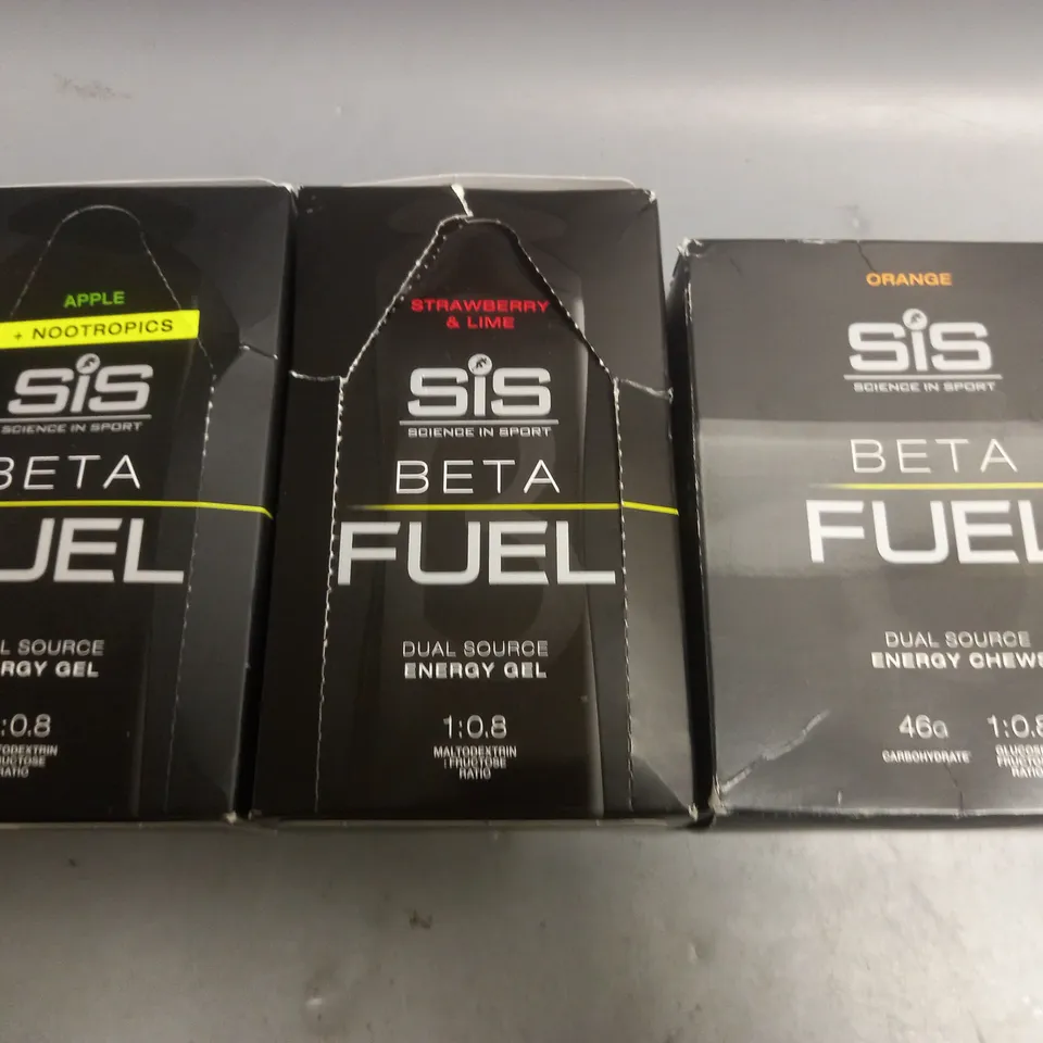 LOT OF 3 PACKS OF SCIENCE IN SPORT BETA FEUL GELS AND CHEWS