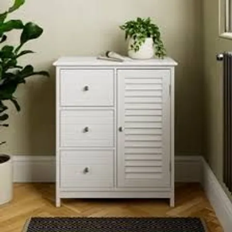 BOXED NAUTICAL 3 DRAWER CABINET UNIT - WHITE (1 BOX)