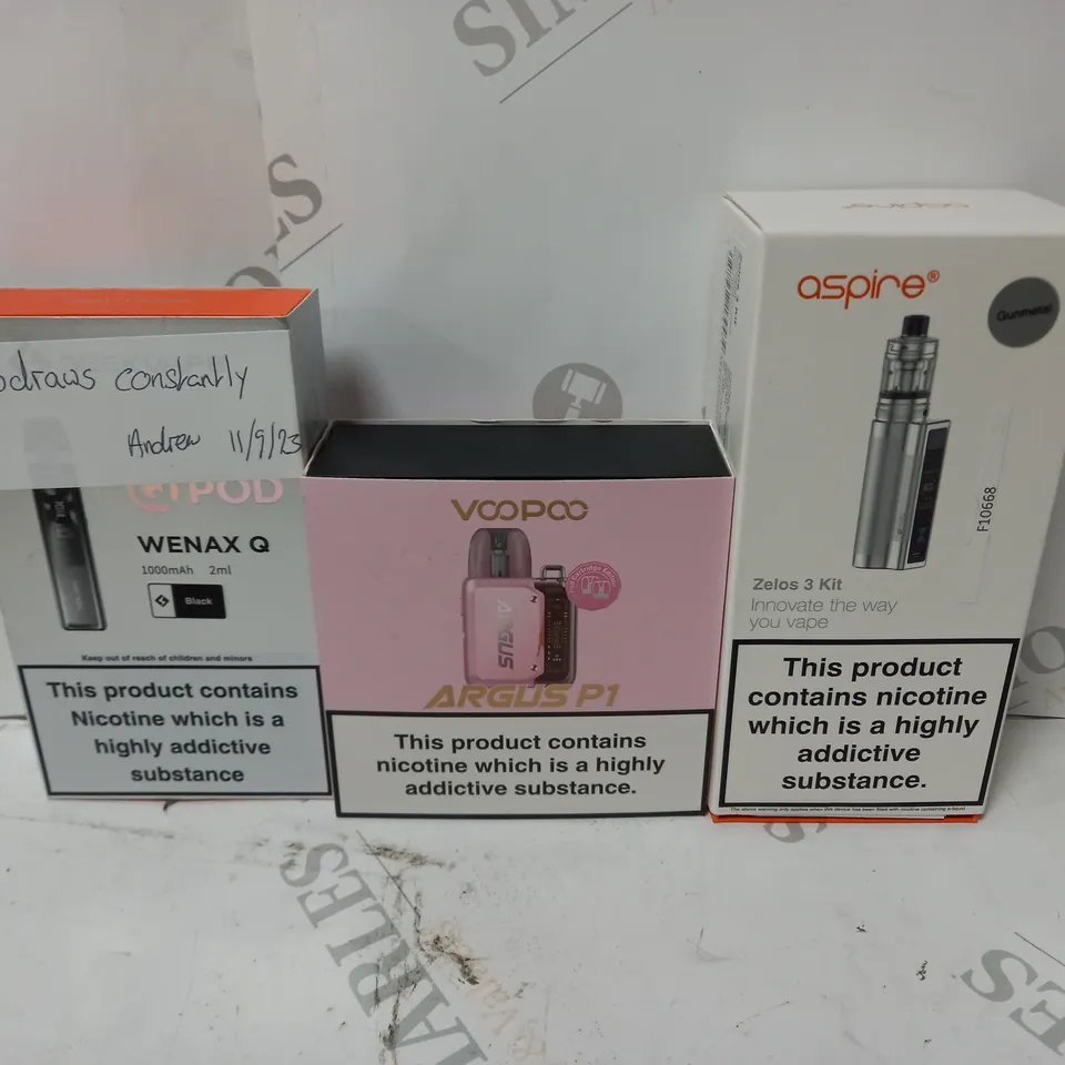 BOX OF APPROXIMATELY 20 ASSORTED E-CIGARETTES