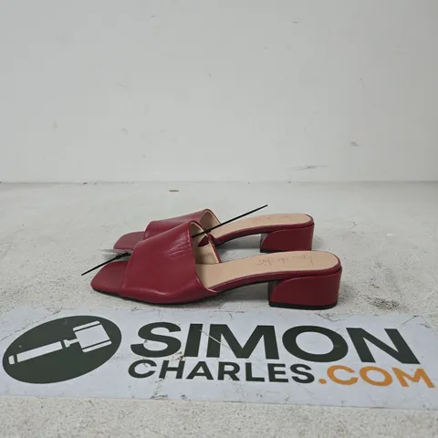 BEN DI LISI RED LEATHER WOMEN'S SANDALS WITH BLOCK HEEL – OPEN TOE UK SIZE 8
