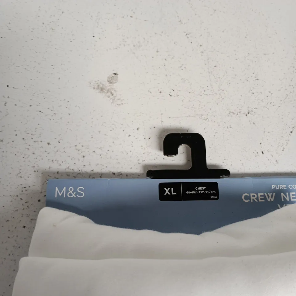 M&S CREW NECK VESTS – PURE COTTON – 3 PACK – MEN'S XL