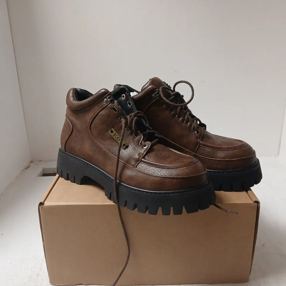 KOI MEN'S BROWN LEATHER BOOTS – ANKLE BOOTS BROWN SIZE 9 