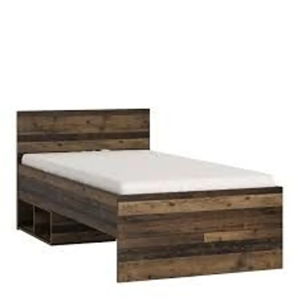 BOXED NUBI SINGLE BED - WALNUT (3 BOXES)