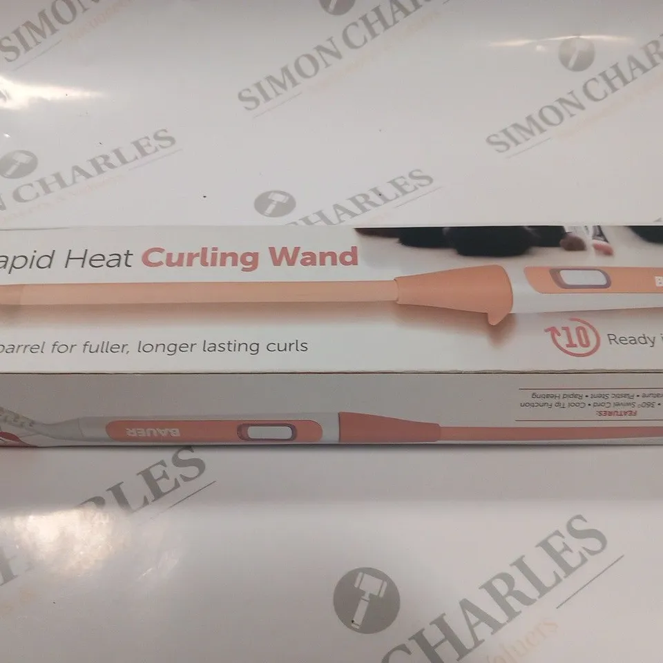 BOXED BAUER PROFESSIONAL RAPID HEAT CURLING WAND
