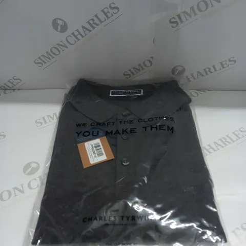BAGGED CHARLES TYRWHITT DARK GREY SHORT SLEEVE POLO TOP SIZE SIZE XL