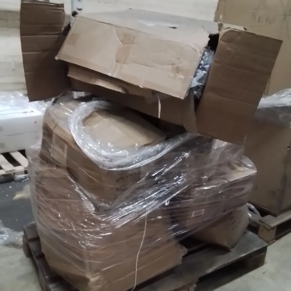 PALLET OF ASSORTED HOUSEHOLD GOODS AND PRODUCTS TO INCLUDE;STEAM MOP,YOGA MATS,DINING CHAIRS