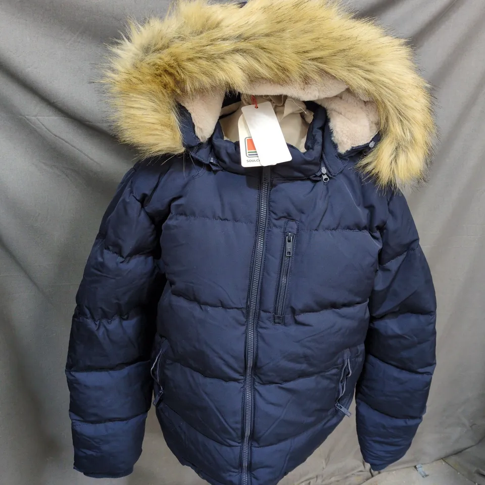 SOULCAL 2ZIP BUBBLE COAT IN NAVY - MEDIUM