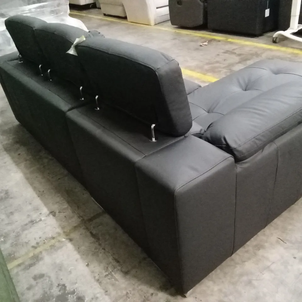 BRADY 100% PREMIUM LEATHER 3 SEATER LEFT-HAND CHAISE SOFA RRP £1499