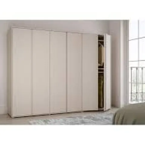BOXED LISSON 6 DOOR WARDROBE - OATMEAL (6 BOXES)